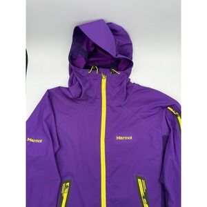 MARMOT Women's Size Large Vapor Trail Hooded Full-Zip Jacket Purple Chartreuse